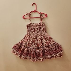 Floral Pink and White Kids Dress